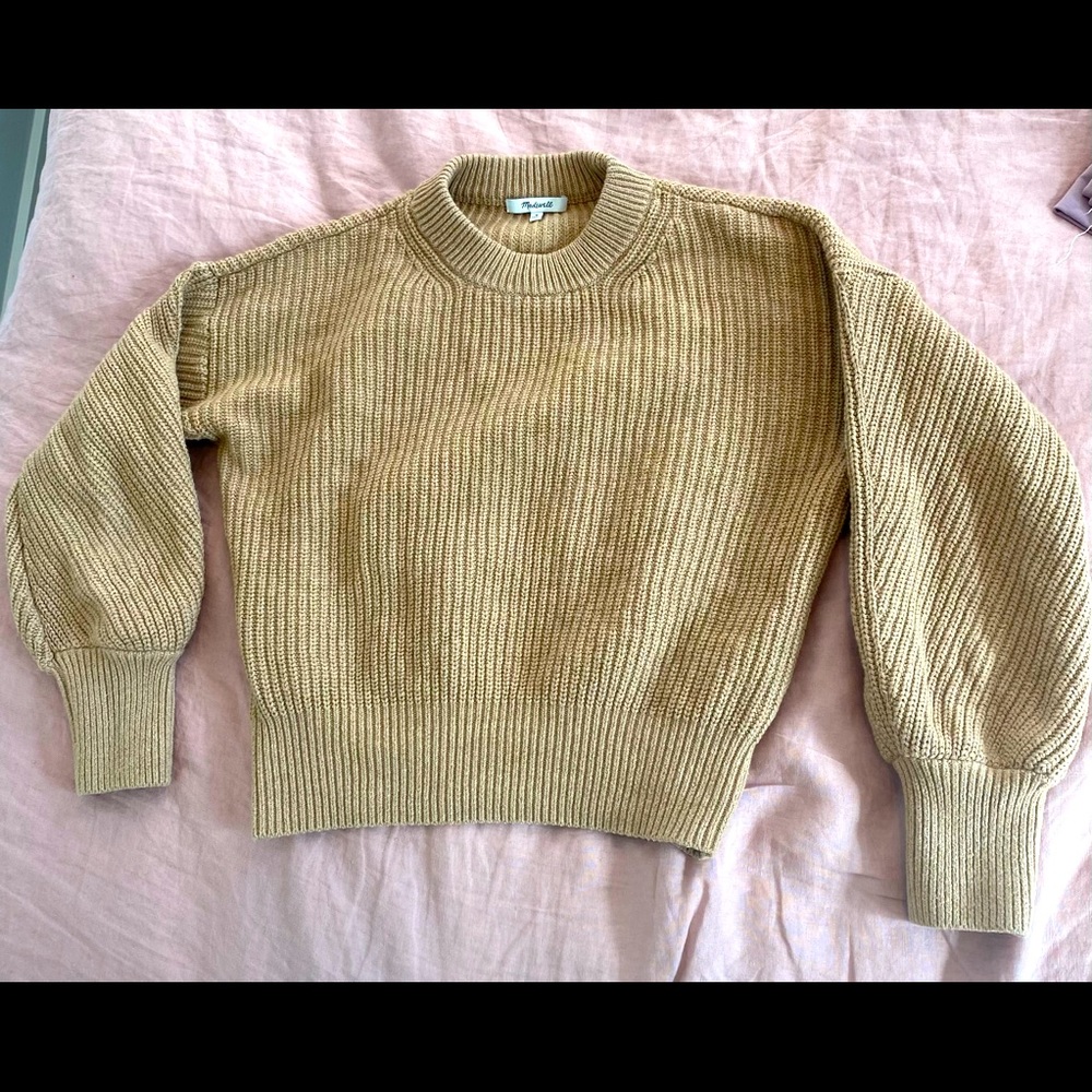 MADEWELL Camel Balloon Sleeve Sweater